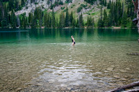 Zina swimming in Fairy Lake